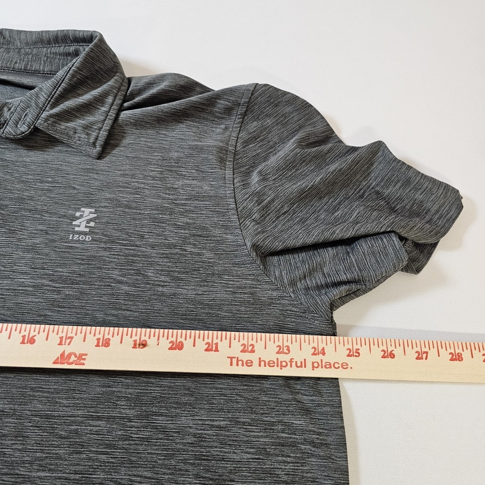 IZOD Advantage Performance Stretch Mens Polo Shirt Heathered Gray Size XL - Picture 5 of 6